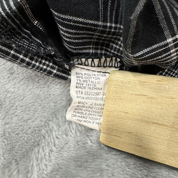 Ely Cattleman Shirt Mens Medium Black Plaid Long Sleeve Snap Button Western Work - Picture 7 of 10